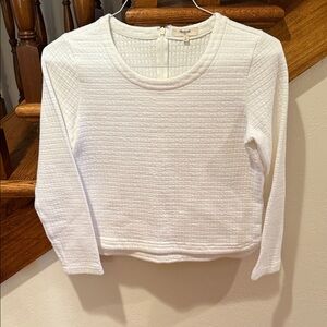 Madewell White Quilted Long Sleeve Top